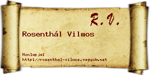 Rosenthál Vilmos névjegykártya